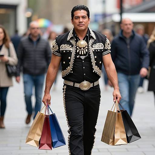 Confident Mexican Wrestler on Oxford Street
