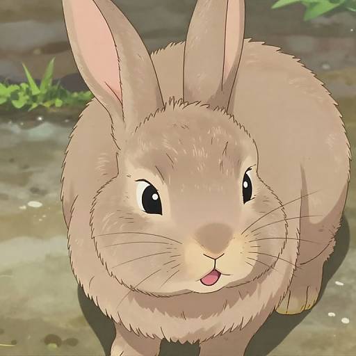 Cute Anime Rabbit with Cunning Expression