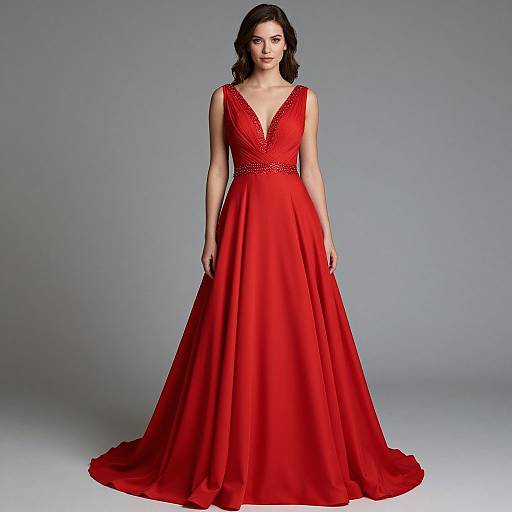 Elegant Red Wedding Gown Showcase