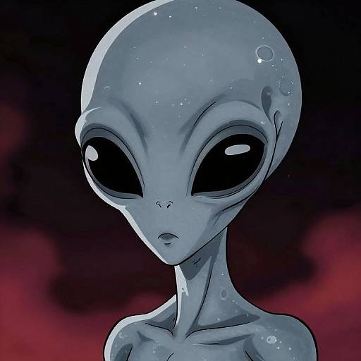 Surreal Holographic Grey Alien