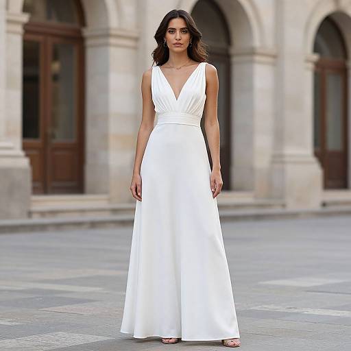 Woman in Grecian White Dress