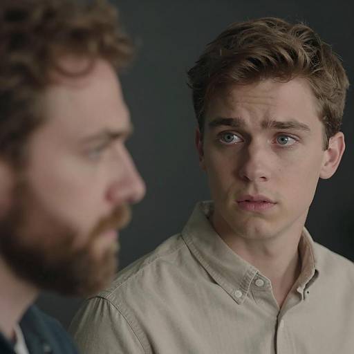 Two Men in Intense Conversation