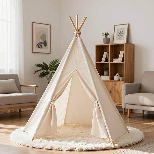 Cozy Teepee Tent in Modern Living Room