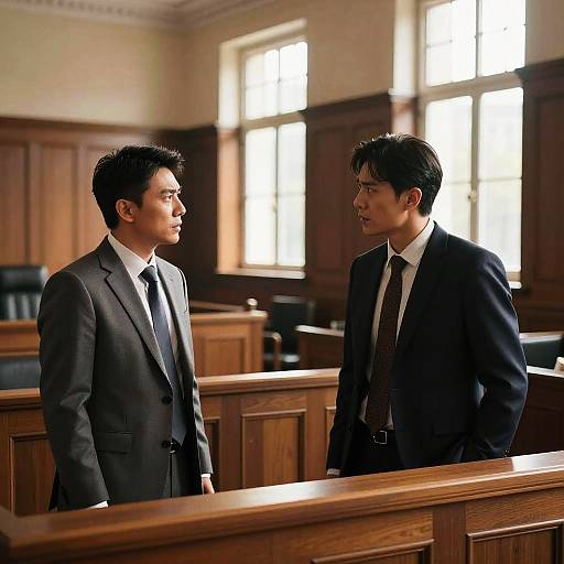 Dramatic Courtroom Tension Scene