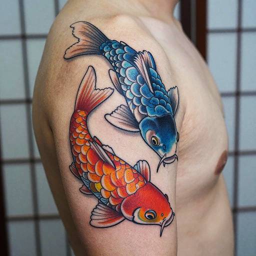 Colorful Japanese Koi Fish Tattoo