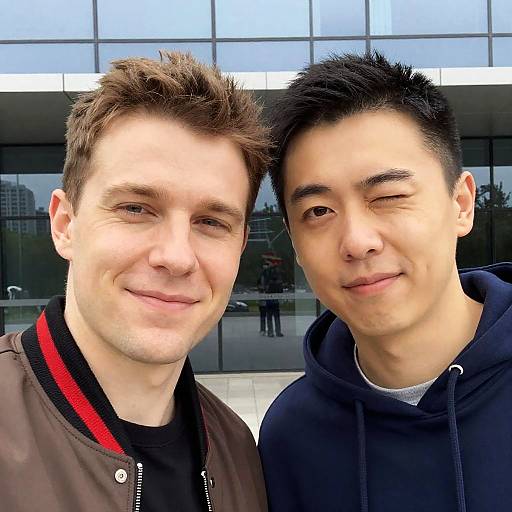 Close-Up Portrait of Two Friends