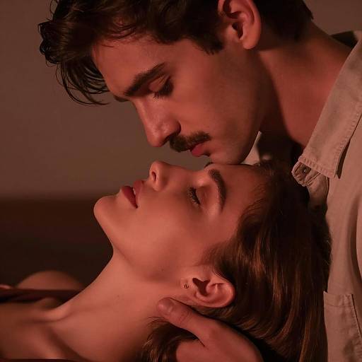 Romantic Intimacy in Warm Lighting