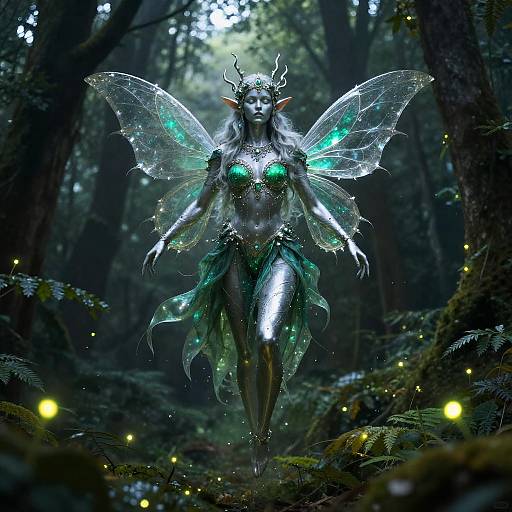 Mystical Forest Spirit in Space