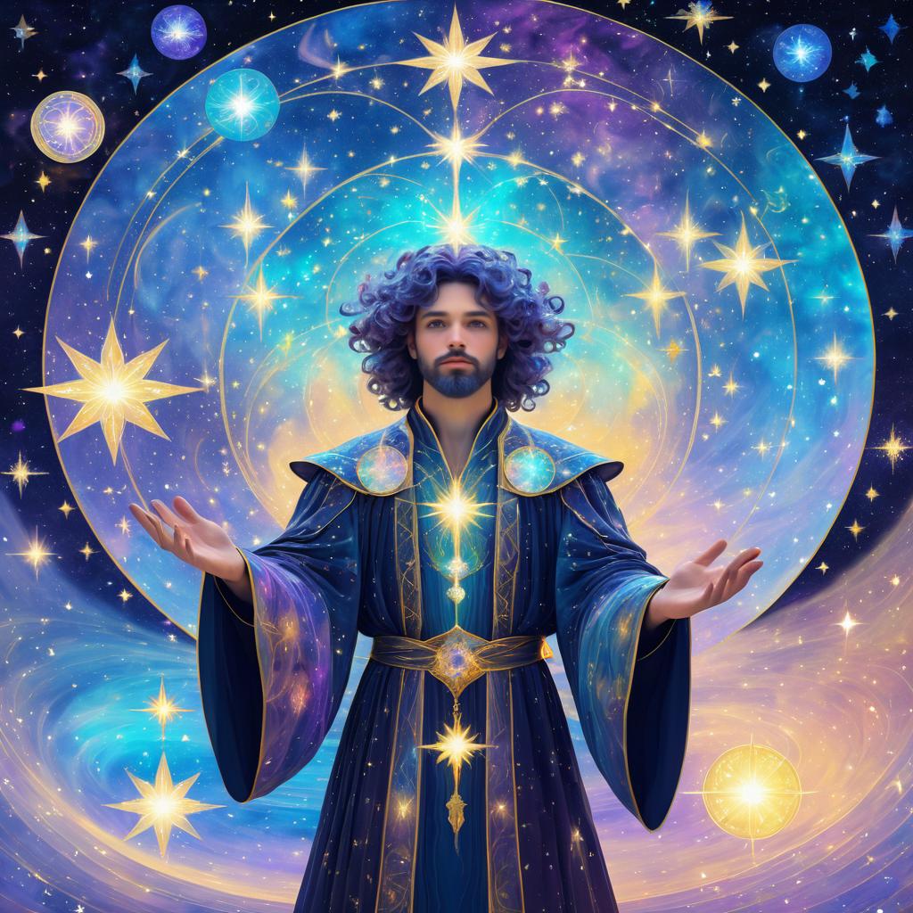 Celestial Mage Portrait in Cosmic Fantasy