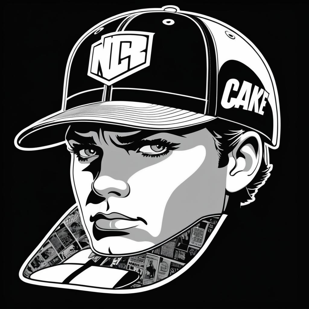 Retro Comic Style Baseball Cap Design