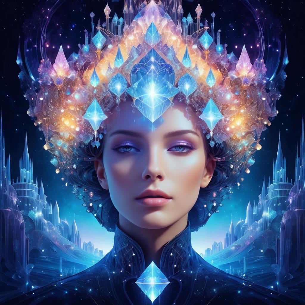 Surreal Symphony: Crystal-Headed Visions