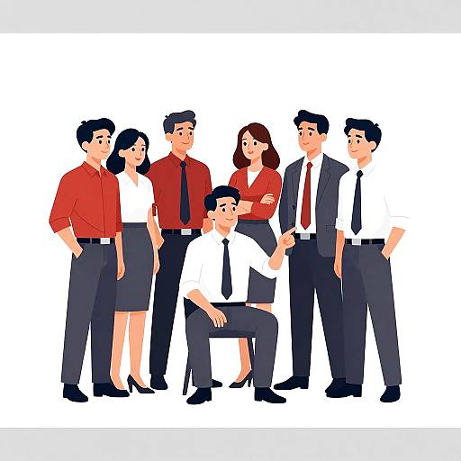 Business Professionals Teamwork Illustration