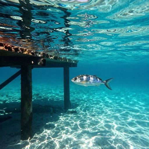 Graceful Fish Above Sunlit Wreck