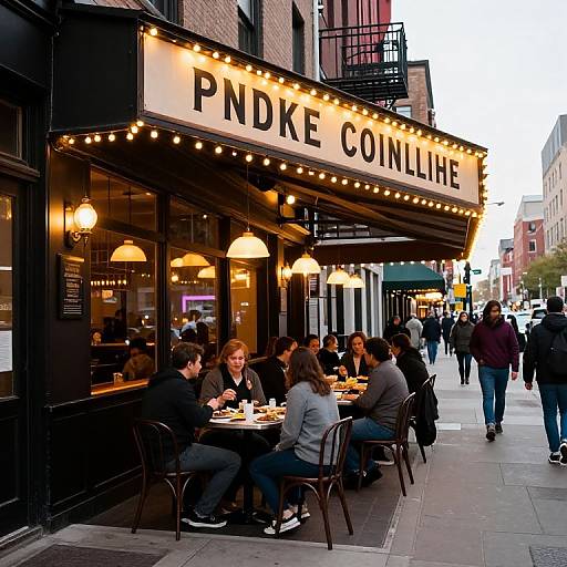 Cozy Chicago Street Restaurant Scene