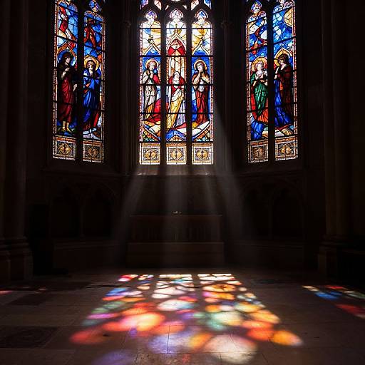 Sunlight Through Cathedral Stained Glass
