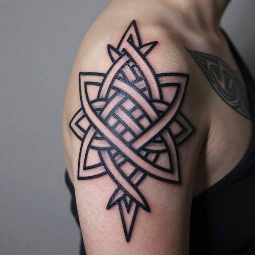 Intricate Norse Knot Shoulder Tattoo