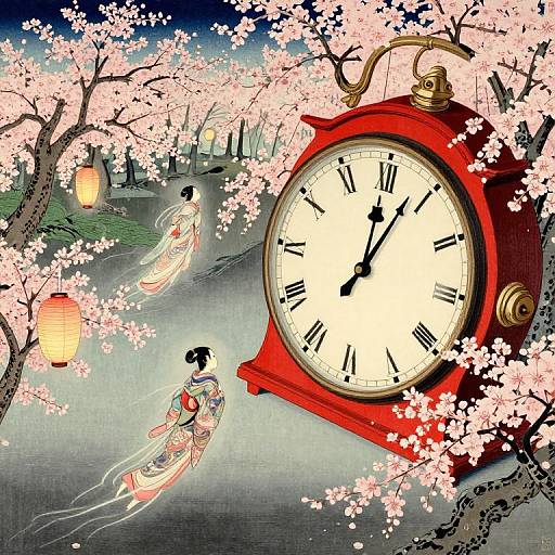 Surreal Ukiyo-e Cherry Blossom Dream