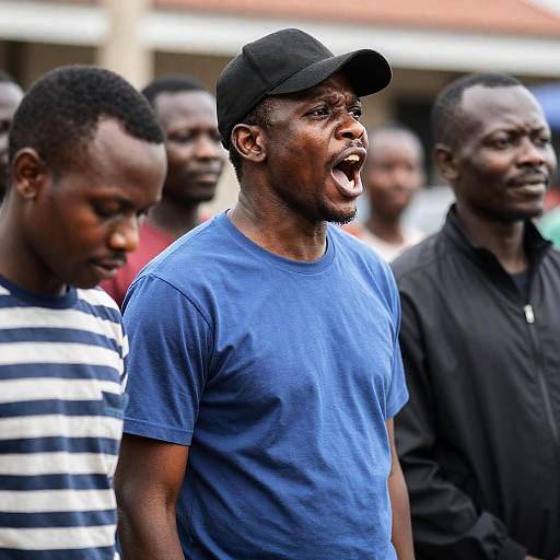 Candid Group Shot of Three Black Men