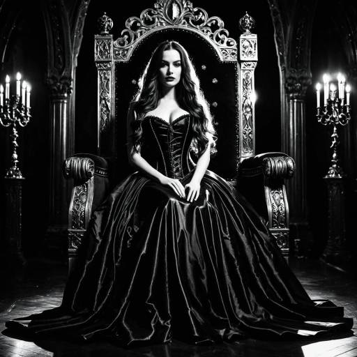 Gothic Woman on Ornate Throne