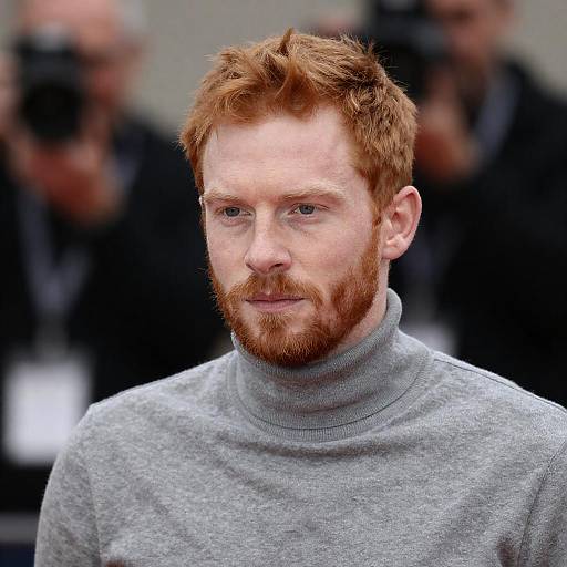 Red-Haired Man in Gray Turtleneck