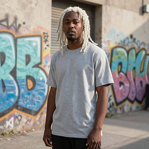 Confident Black Man with White Dreads
