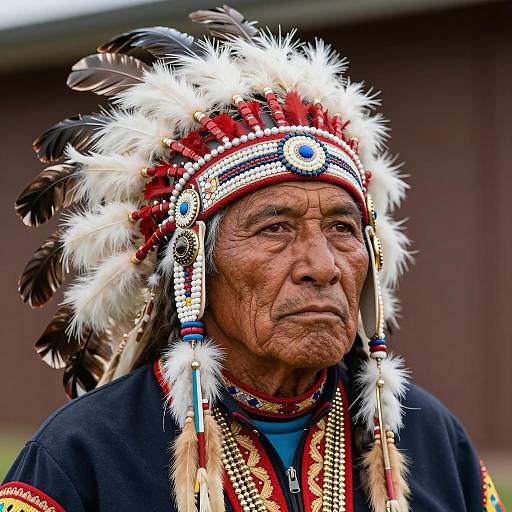 Elderly Native American Chief Portrait
