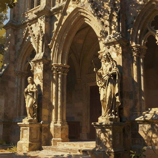 Gothic Stone Church in Golden Light