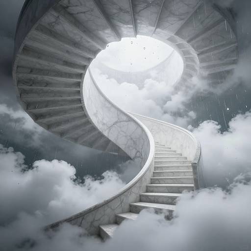 Infinite Marble Staircase to Clouds