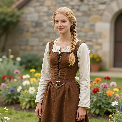 Serene Young Woman in Medieval Attire