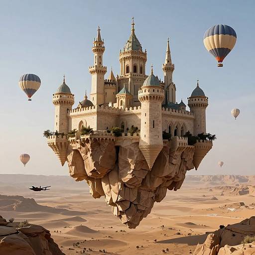 Floating Castle Over Desert Mesa
