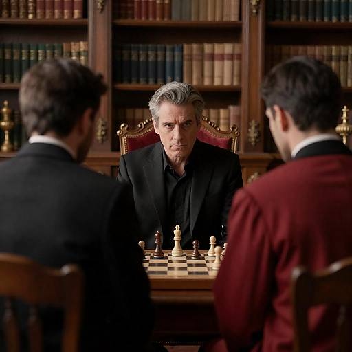 Three Men in an Ornate Room