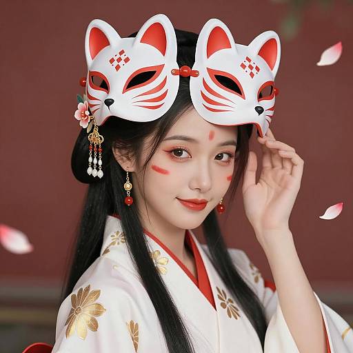 Elegant Asian Woman in Traditional Attire