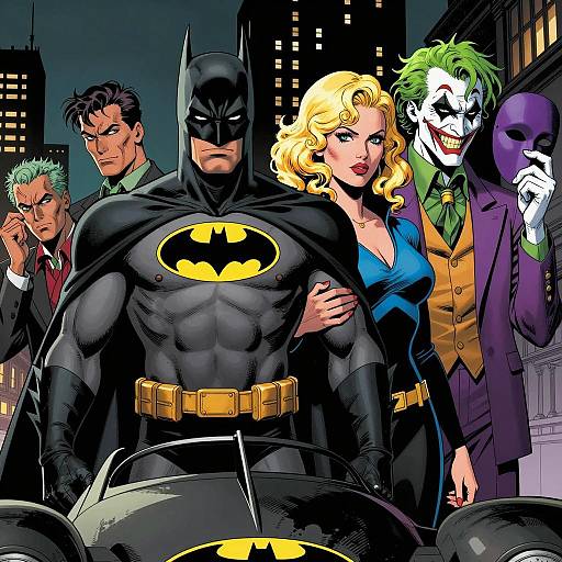 Dramatic Batman, Joker and Heroine Scene