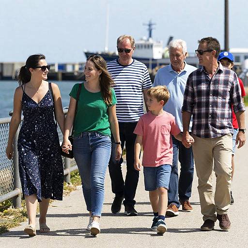 Family Walking on Coastal Path
