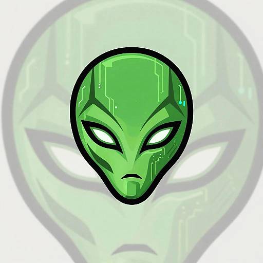 Cyberpunk Alien Head Logo Design