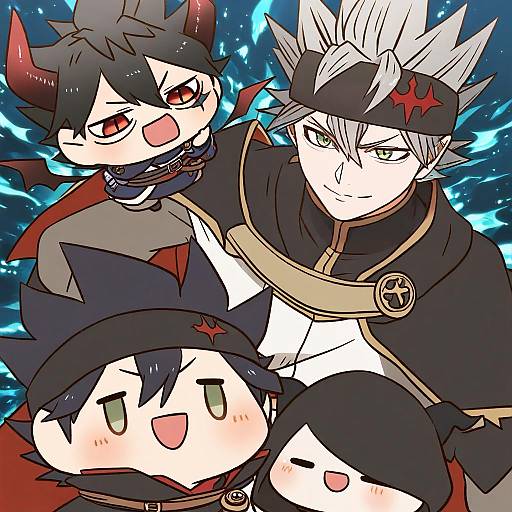 Illustration of Asta (black clover), black clover in the style of Yumaru (marumarumaru)