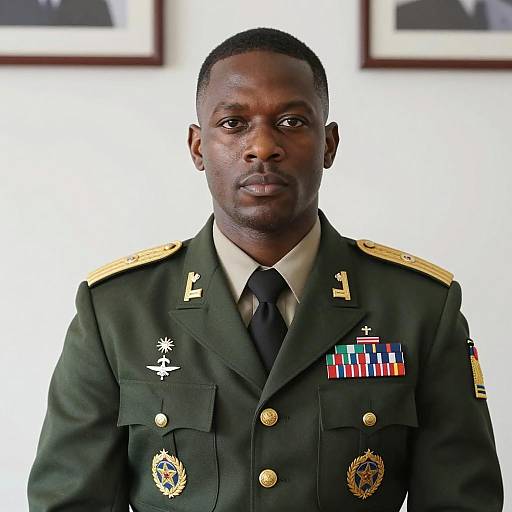 Proud Soldier in Military Uniform Portrait