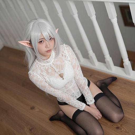 White-Haired Elf Woman Portrait