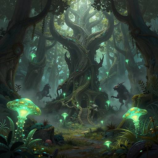 Mysterious Ancient Bioluminescent Forest