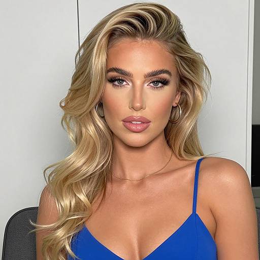 Elegant Blonde Woman in Casual Attire