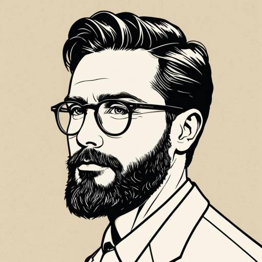 Elegant Minimalist Beard Portrait Art