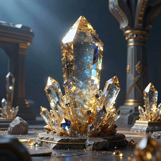 3D Render of Jewel-Encrusted Ruins