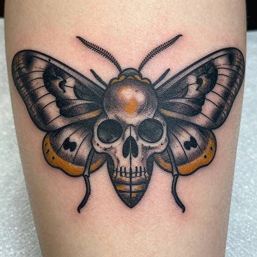 Death Skull Moth Vintage Tattoo