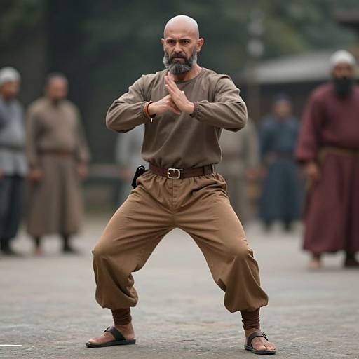 Bearded Man Dancing in Costume