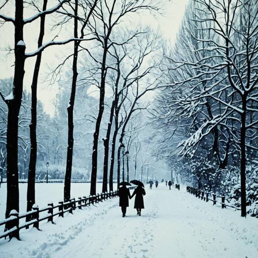 Romantic Winter Stroll in Monet Style Romantic Winter Stroll in Monet Style