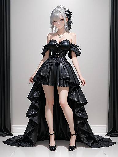 Chic Cocktail Party Woman in Sequins