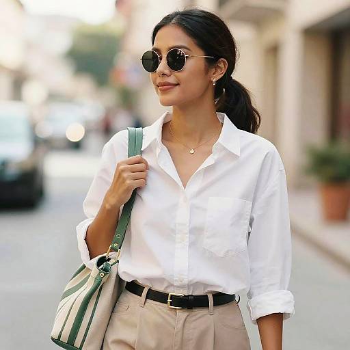 Stylish Woman in Sunlit Outdoor Portrait