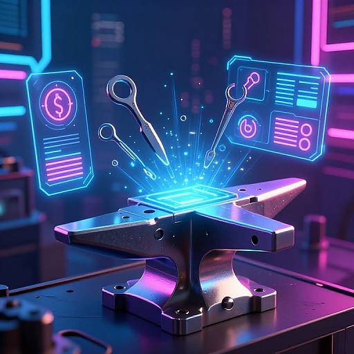 Flowforge Cyberpunk Digital Anvil Interface