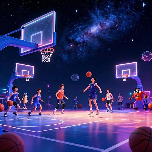 Cosmic Space Jam Basketball Court