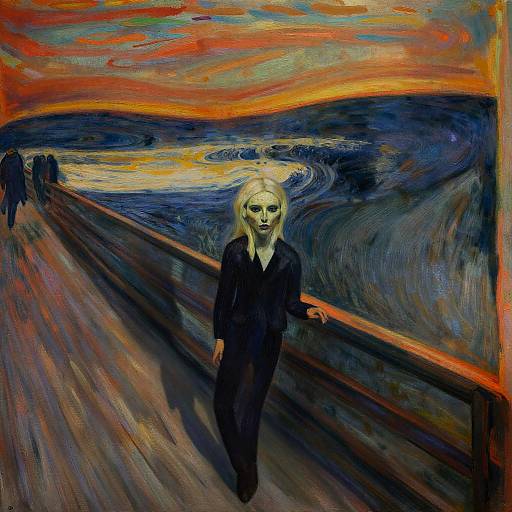 Mysterious Dancer with Long Shadow